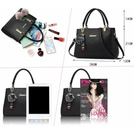 PU Leather Ladies Blue Handbag