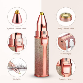2in 1 Face Hair Upperlips Hair, Chin, Eyebrow Trimmer 