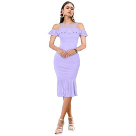  one Piece Dress for Women Short | Puff Sleeves Bodycon Dress for Women | Western Dress for Women | Cold Shoulder Mermaid Dress Dress for Women Stylish