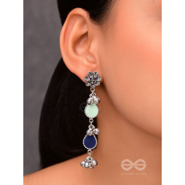 Rainy Day Delights - Silver Enamelled Earrings