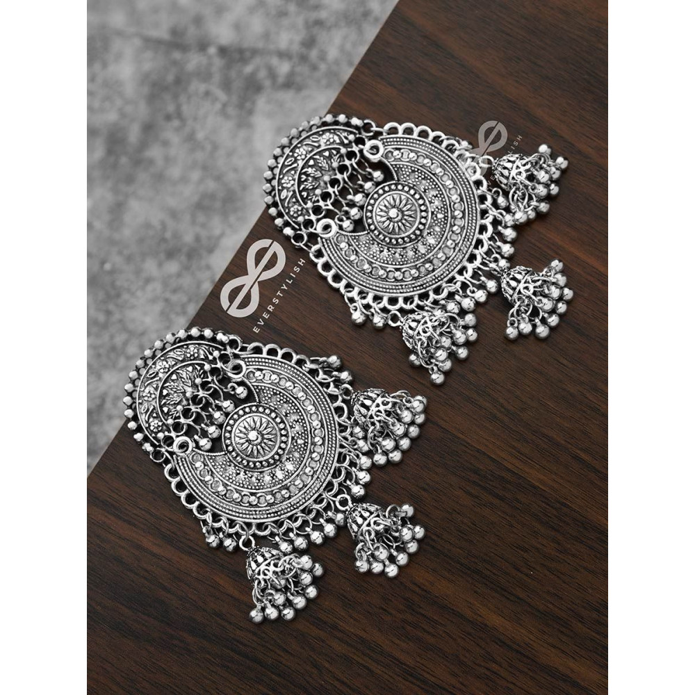 A Boho Dream - Oxidised Triple Jhumki Danglers