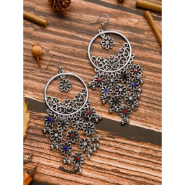 A Floral Elegance - Oxidised Boho Earrings