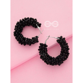 A Glimmer of Shimmer - Playful Embellished Hoops (Black)