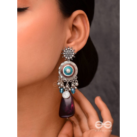 The Infinity Swirls - Enamelled Oxidised Earrings