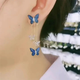 Korean Lavender Butterfly Earring