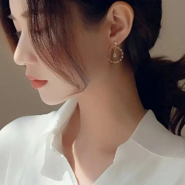 Alloy Golden Moon Shape Earring