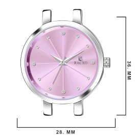 Racxo Light Purple Ladies Pink Analog Casual Wear Watch