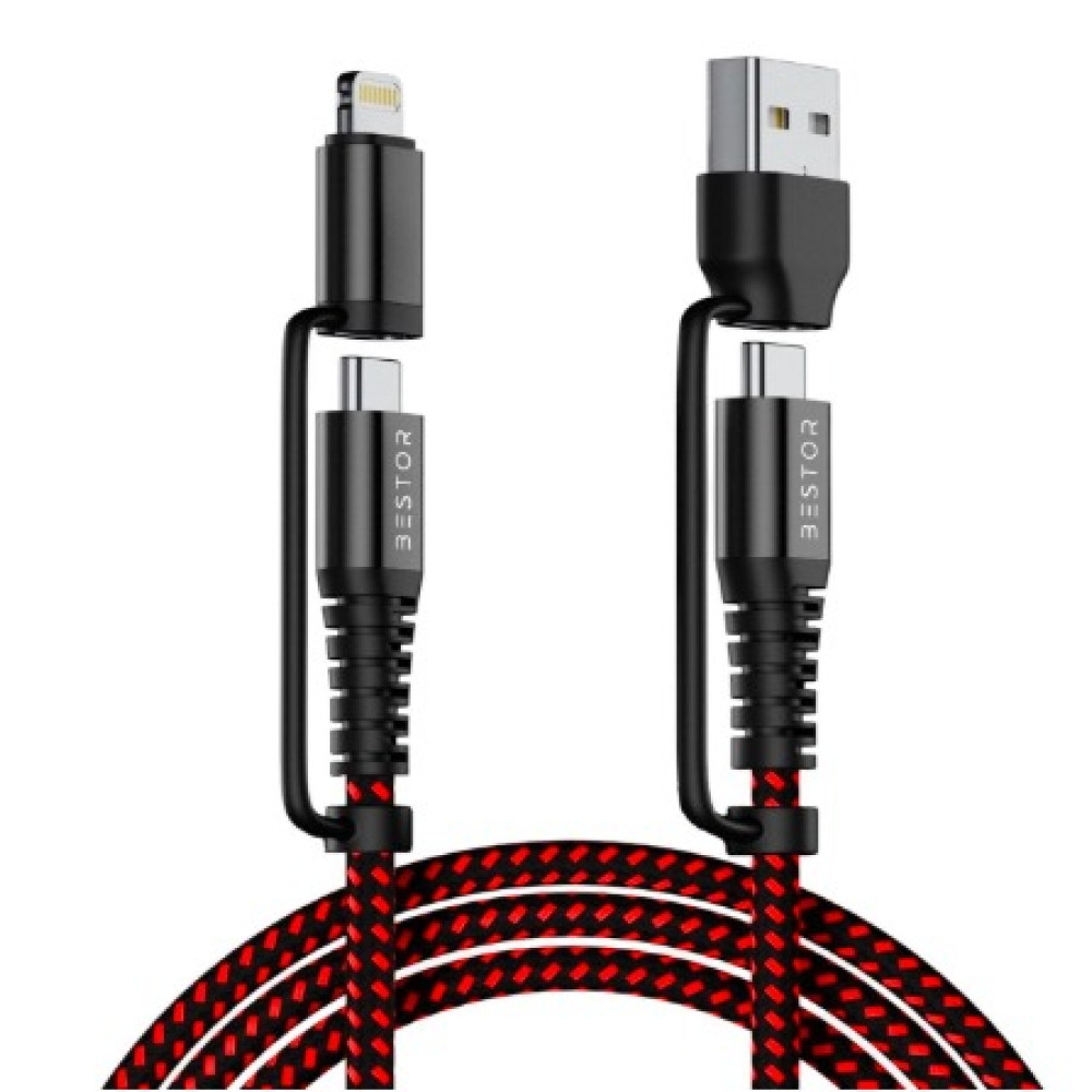 BESTOR 4-in-1 Type-C & Lightning Cable with 65W Fast Charging