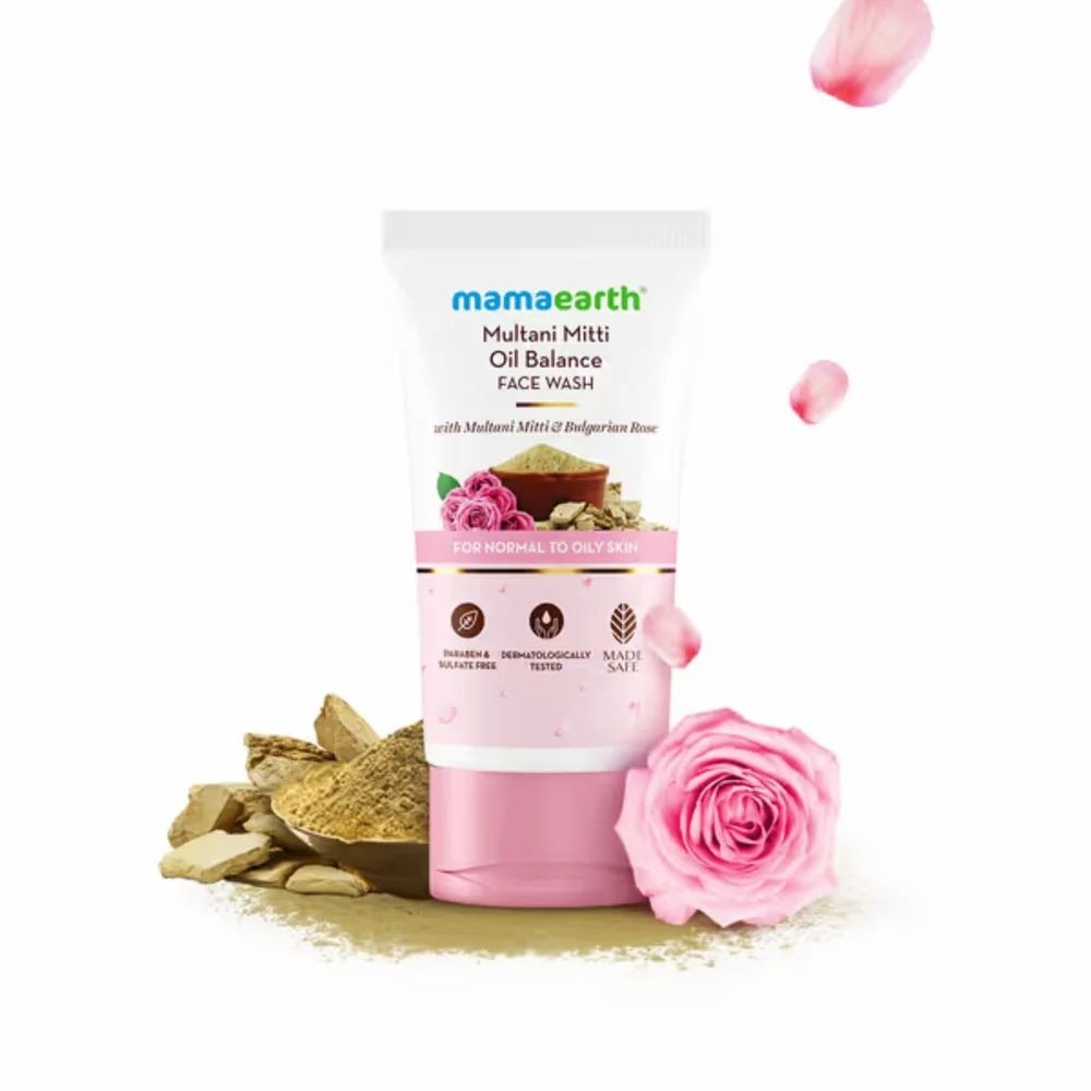 Mamaearth Multani Mitti Face Wash with Multani Mitti & Bulgarian Rose For Oil Control & Acne