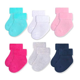 Freshfoot Cute and Colourful Organic Cotton New Born baby socks for 0-6 Months