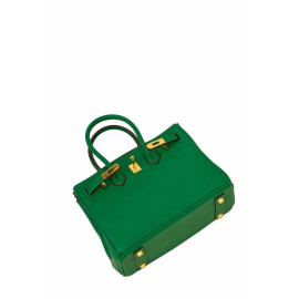 Hermes Malachite Green Togo Leather Rose Gold Hardware Birkin Bag With Dust Bag (Malachite Green)