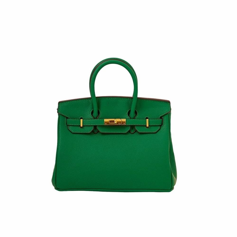 Hermes Malachite Green Togo Leather Rose Gold Hardware Birkin Bag With Dust Bag (Malachite Green)