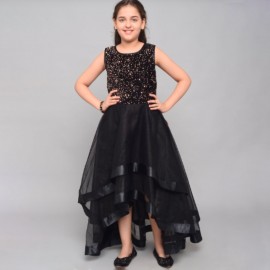 Luxurious Gold Sequined Silk Maxi Dress – Elegant Sleeveless Evening Gown with Asymmetric Hem